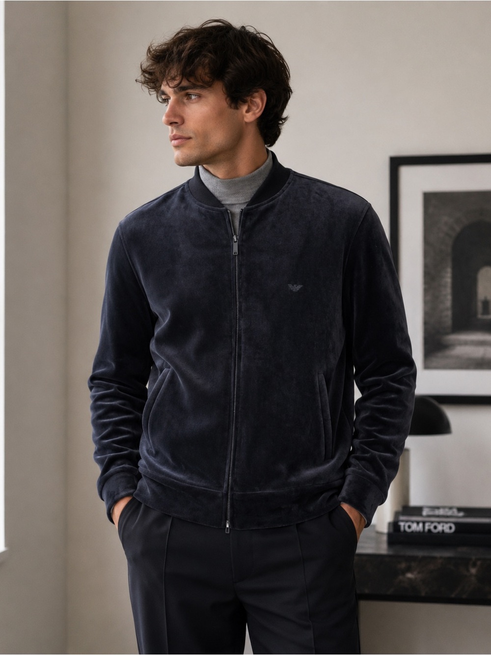 Authentic Emporio Armani velvet full size sweatshirt